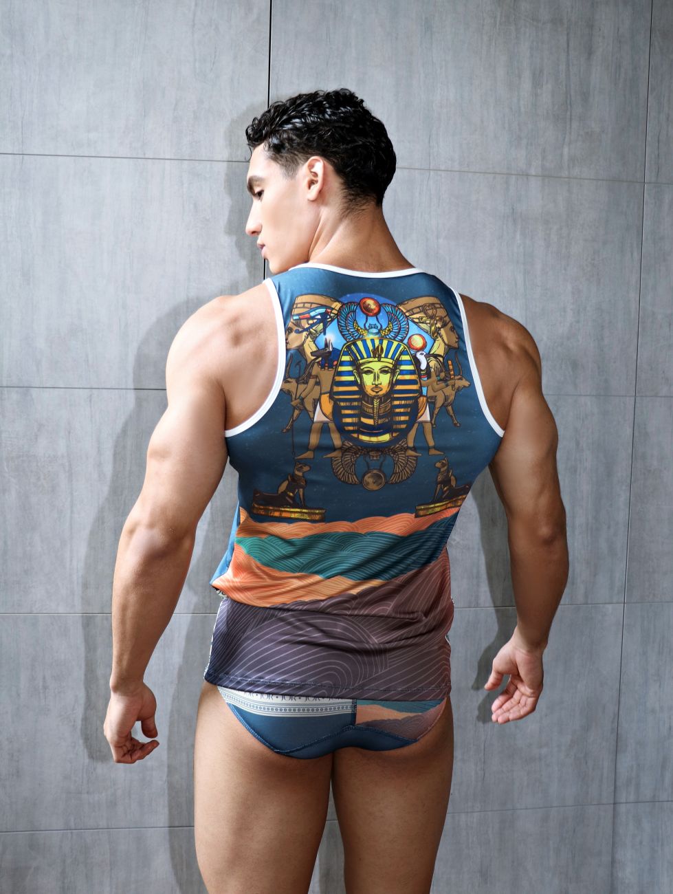 JOR 1884 Luxor Tank Top Printed Blue