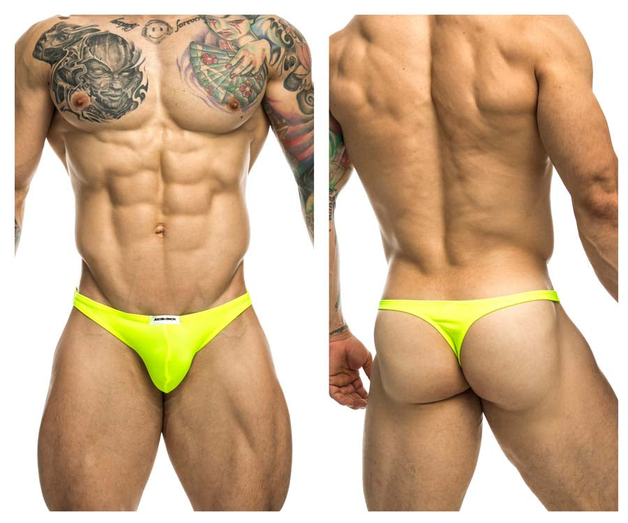 JUSTIN+SIMON XSJ03 Silky Sexy Thongs Neon Green Plus Sizes