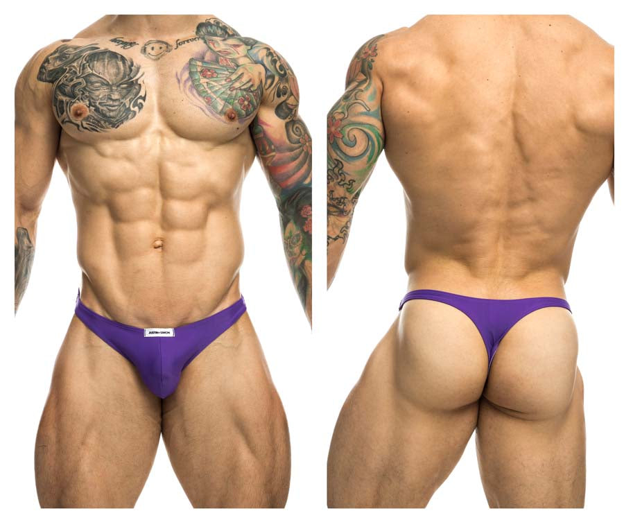 JUSTIN+SIMON XSJ03 Silky Sexy Thongs Purple Plus Sizes