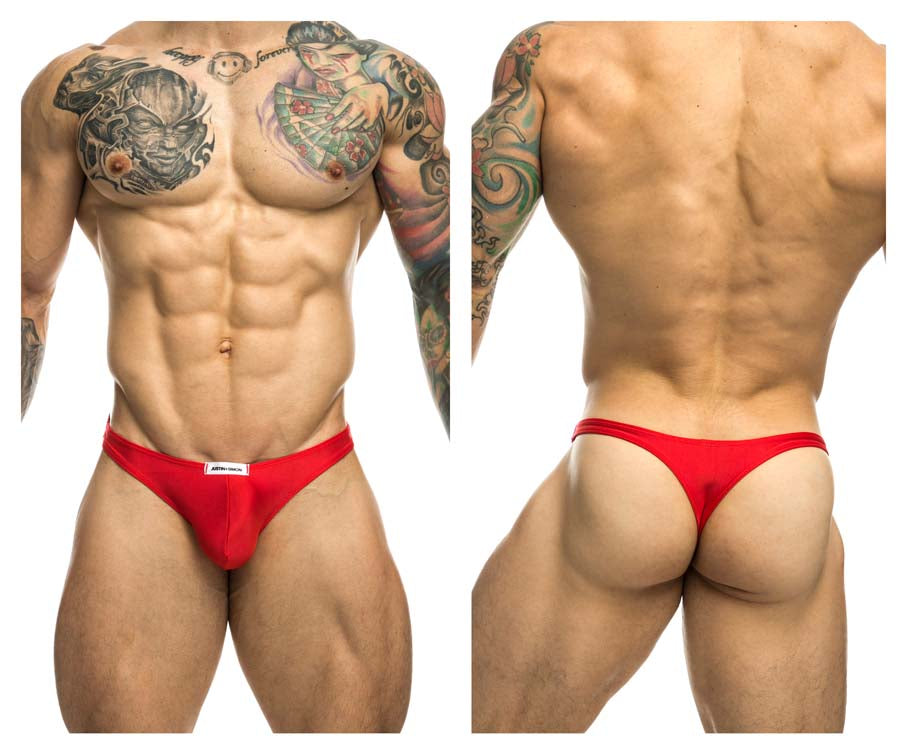 JUSTIN+SIMON XSJ03 Silky Sexy Thongs Red Plus Sizes