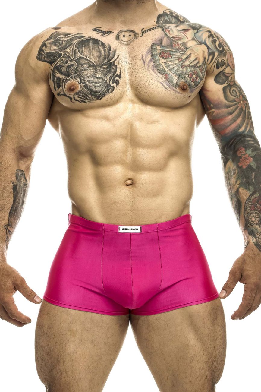 JUSTIN+SIMON XSJ08 Classic Trunks Hot Pink Plus Sizes