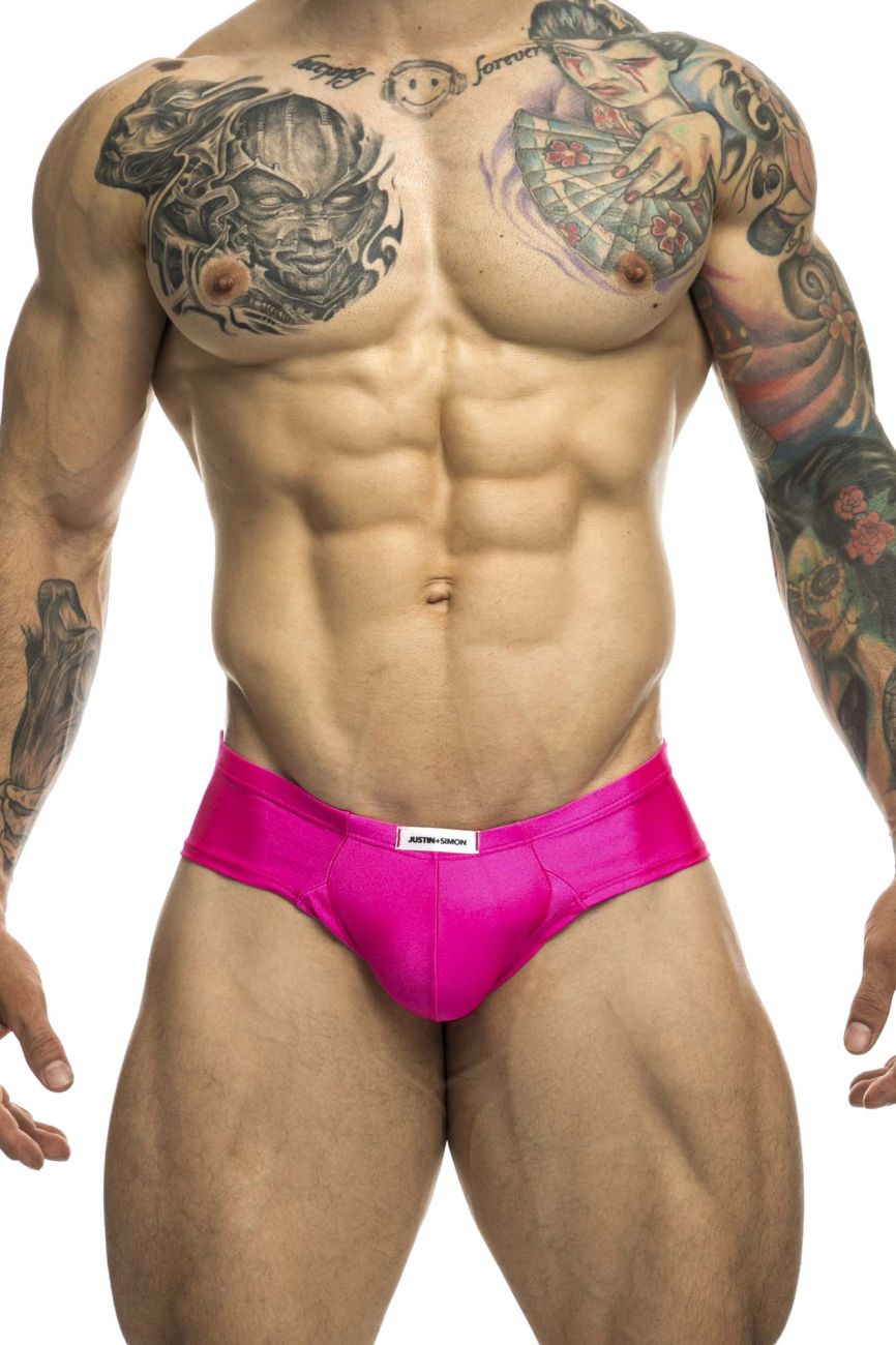 JUSTIN+SIMON XSJ22 Cheek Briefs Pink Plus Sizes