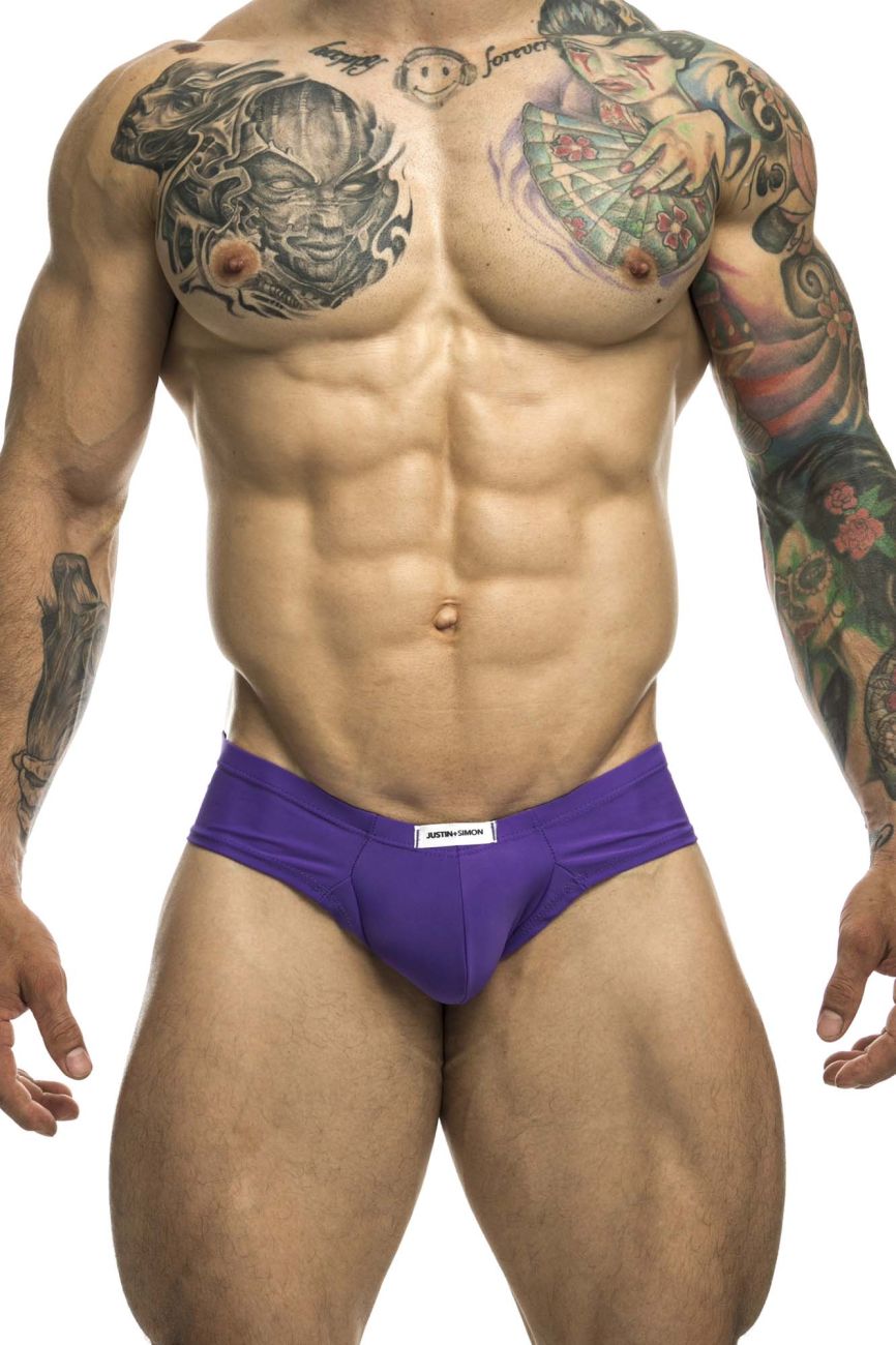 JUSTIN+SIMON XSJ22 Cheek Briefs Purple Plus Sizes