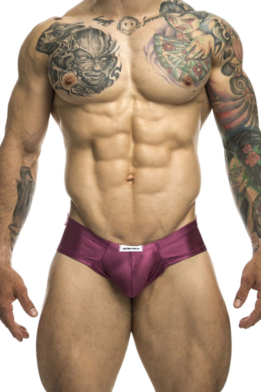 JUSTIN+SIMON XSJ22 Cheek Briefs Wine Plus Sizes