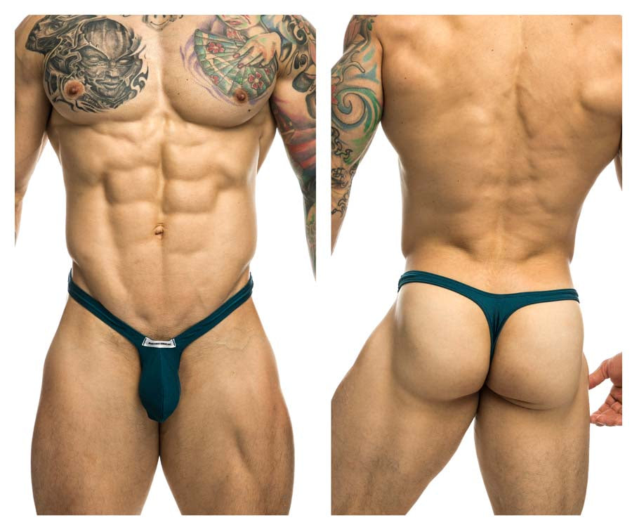 JUSTIN+SIMON XSJBU02 Bulge Thongs Opal Green Plus Sizes