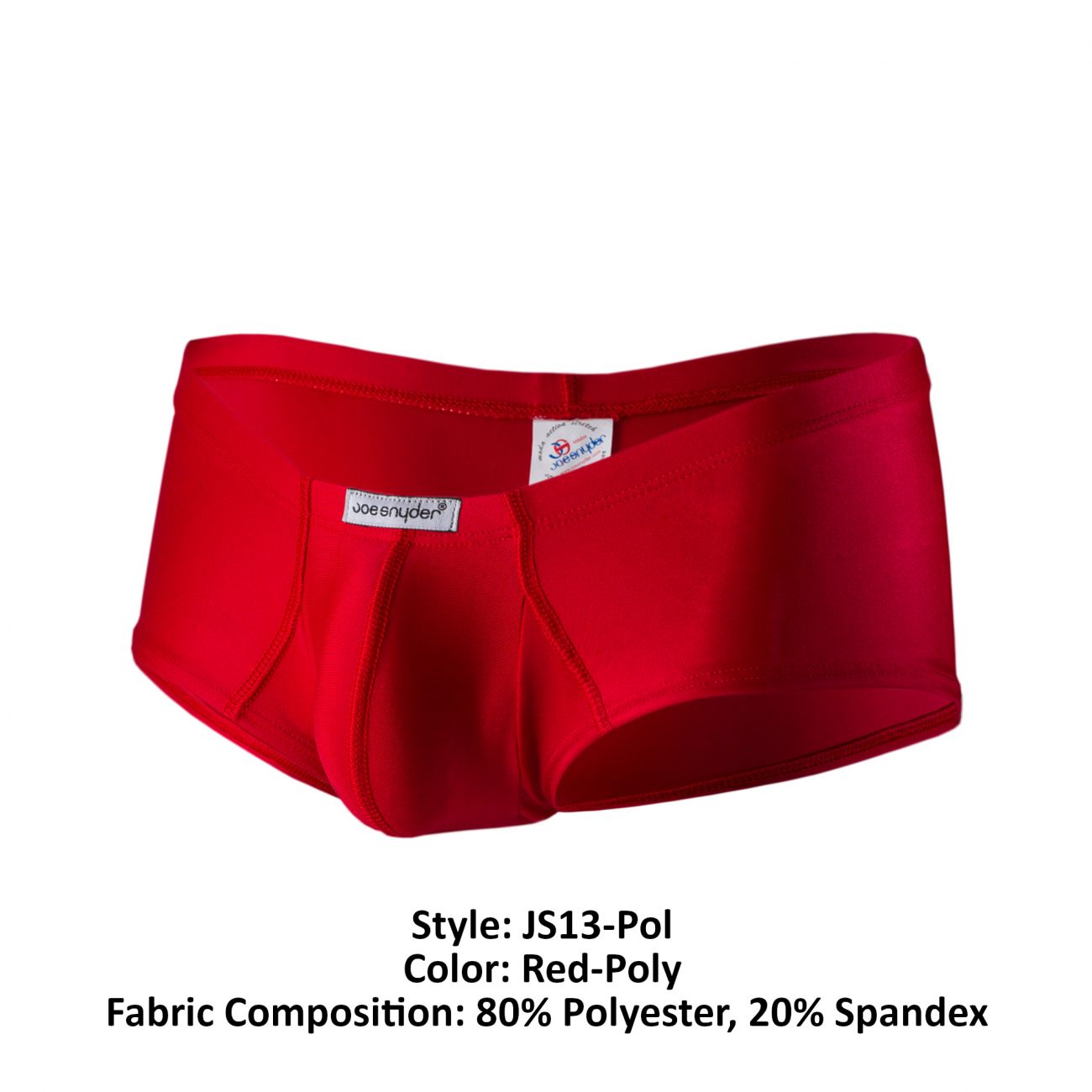 Joe Snyder JS13-Pol Polyester Cheek Boxer Red Poly