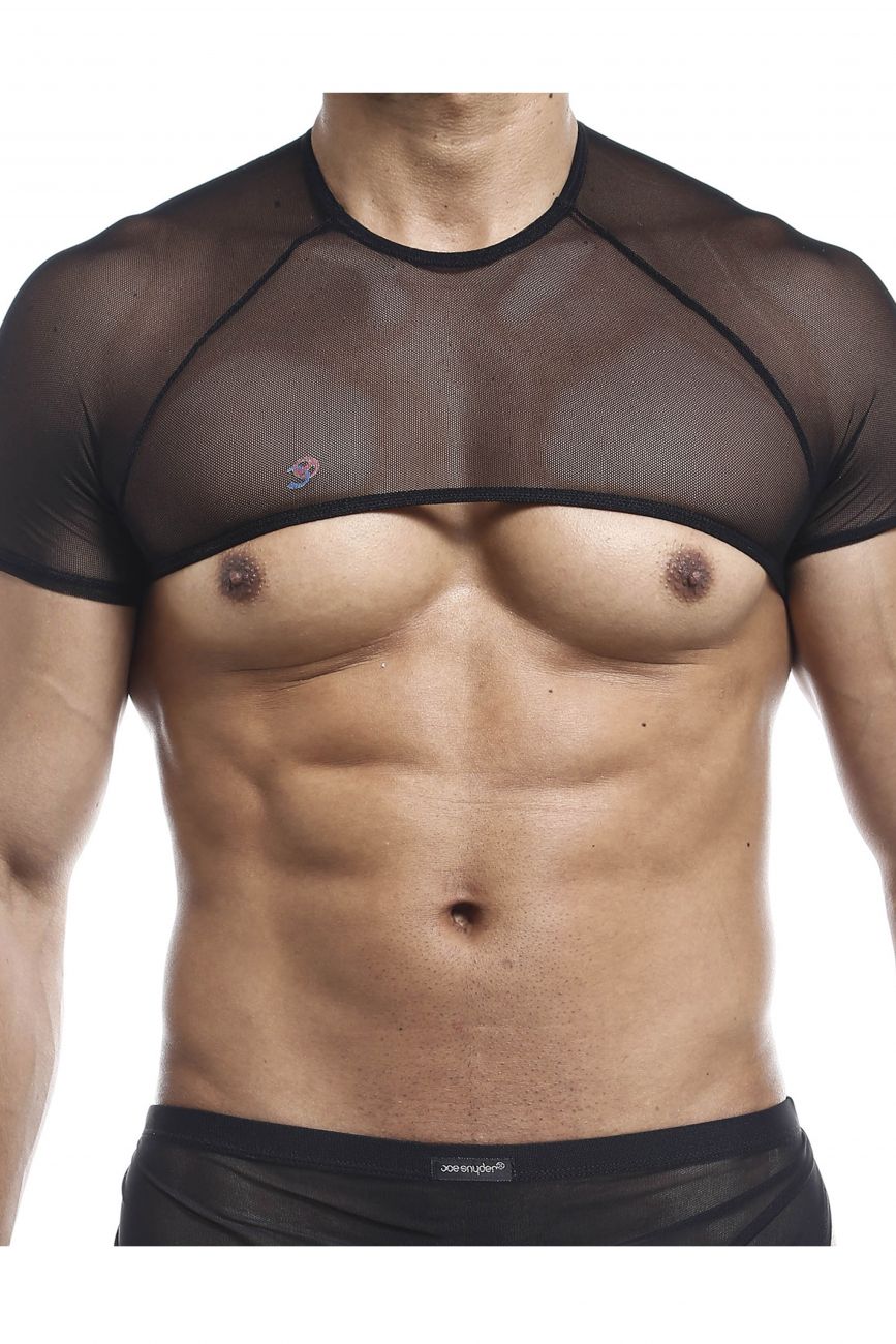 Joe Snyder Mens Stretch Top Y-Back Black Mesh