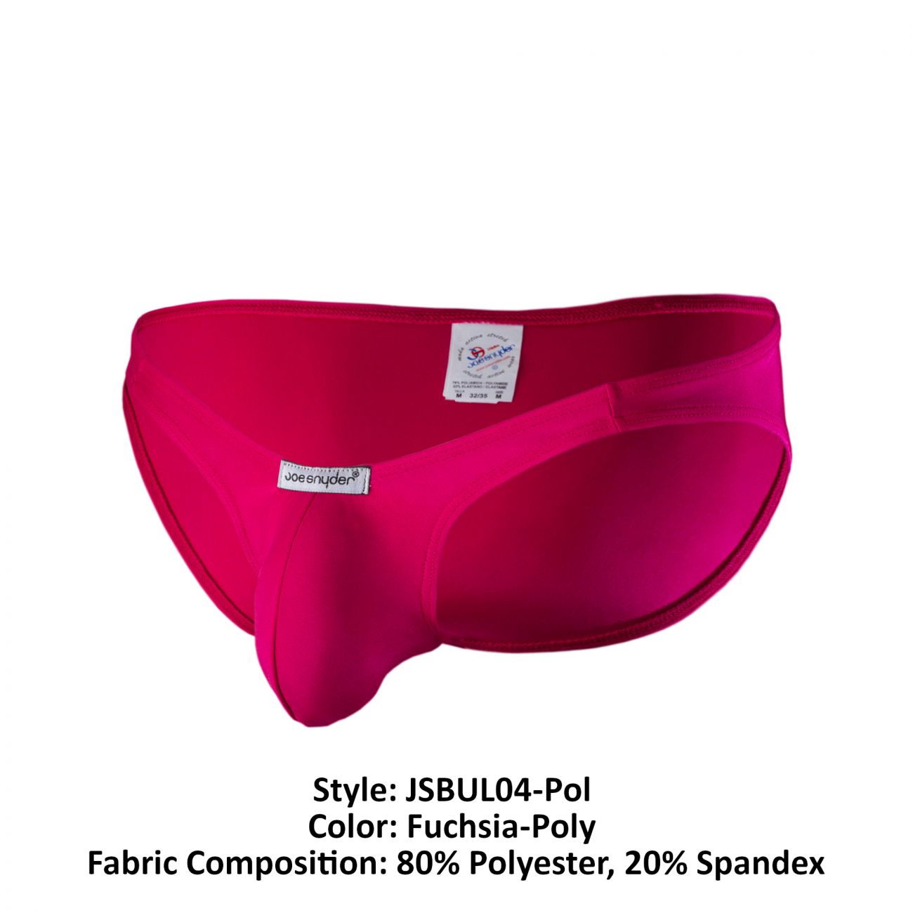 Joe Snyder JSBUL04-Pol Polyester Bulge Full Bikini Fuchsia Poly
