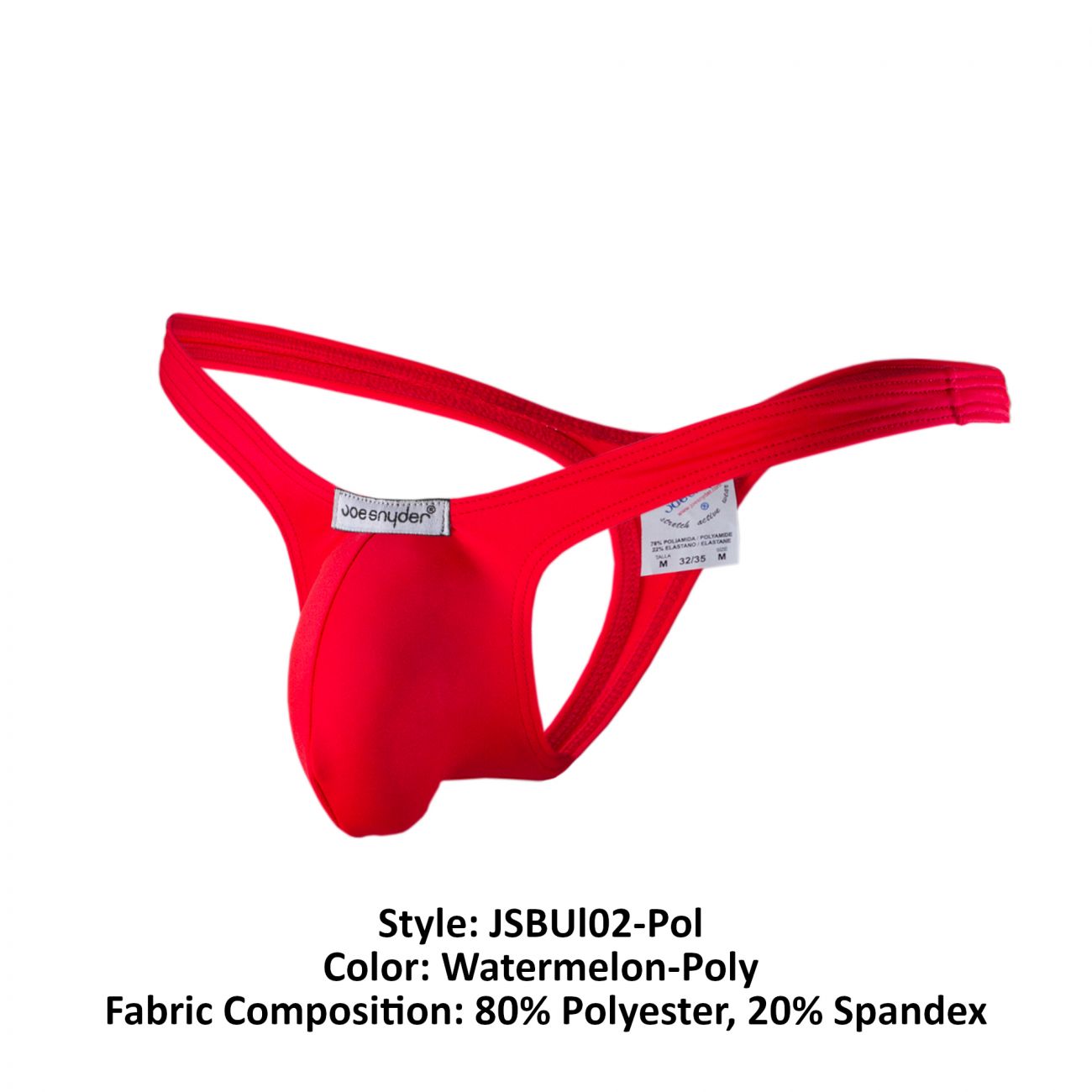 Joe Snyder JSBUL02-Pol Polyester Bulge Tanga Watermelon Poly