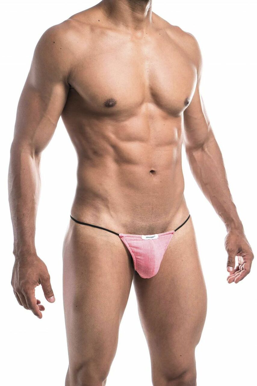 Mens Denim Look Mini Pouch G string Red