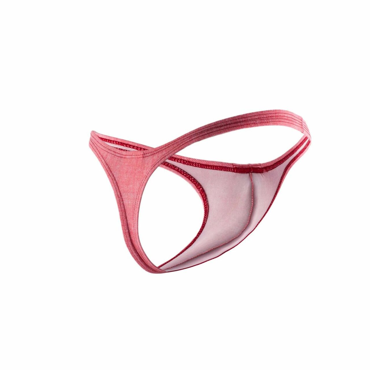 Mens Denim Look Thong Red