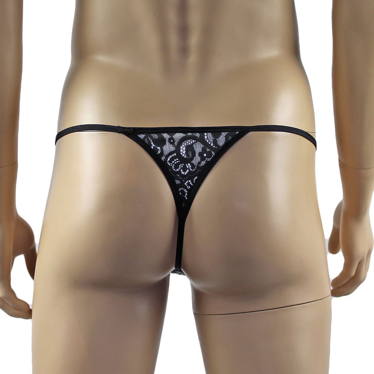 Mens Mystery Looks Like Lace Pouch G string with Triangle Back