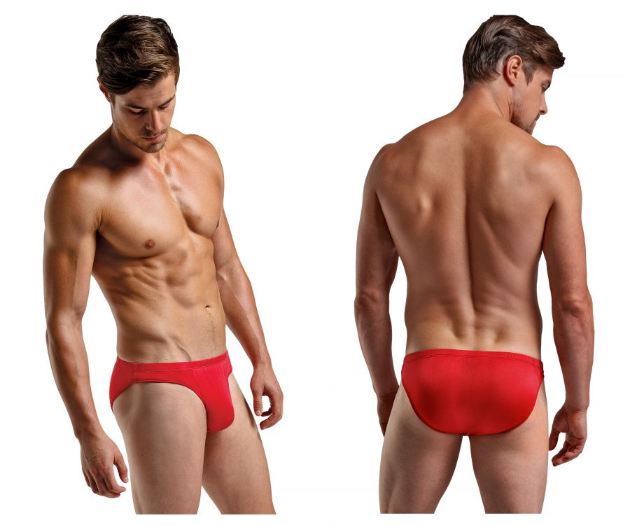 Mens Silk Bikini Briefs Red