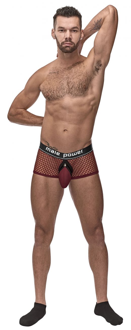 Male Power 120-260 Cockpit C-Ring Trunks Burgundy