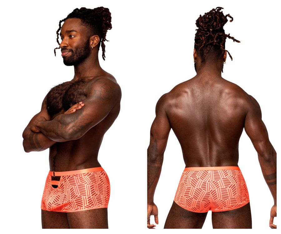 Male Power 125-284 Rude Awakening Cheeky Cutout Short Neon Orange