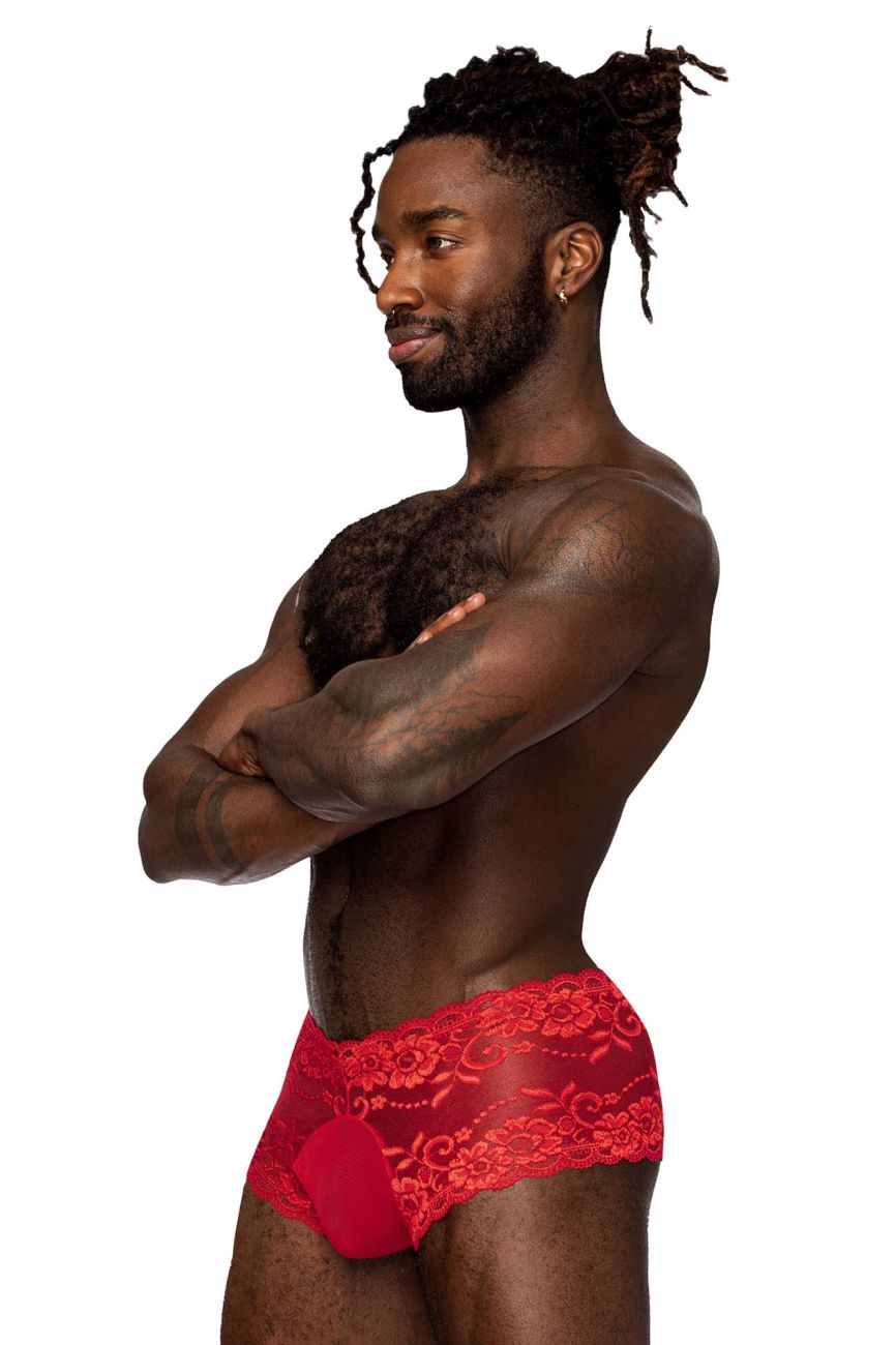 Male Power 127-280 Sassy Lace Mini Short Red