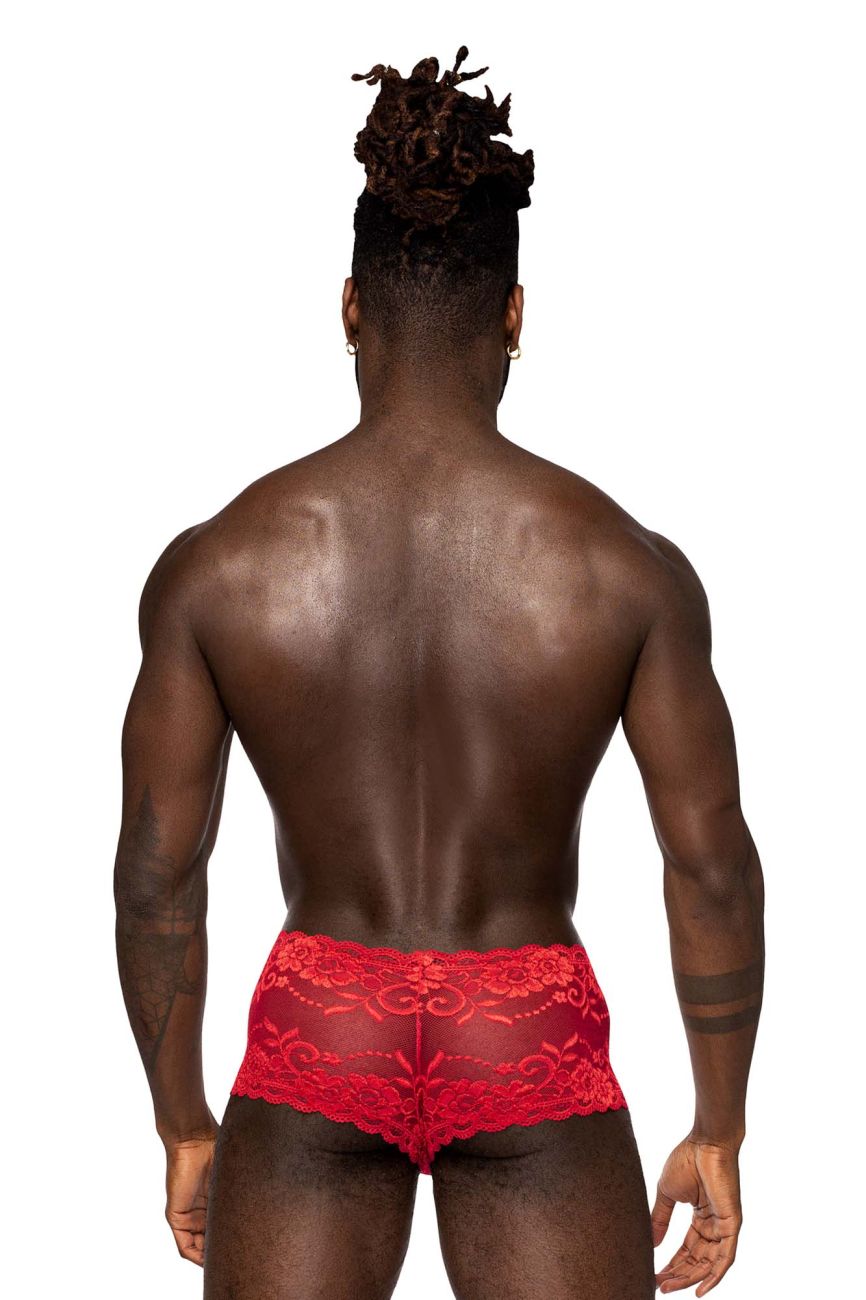 Male Power 127-280 Sassy Lace Mini Short Red