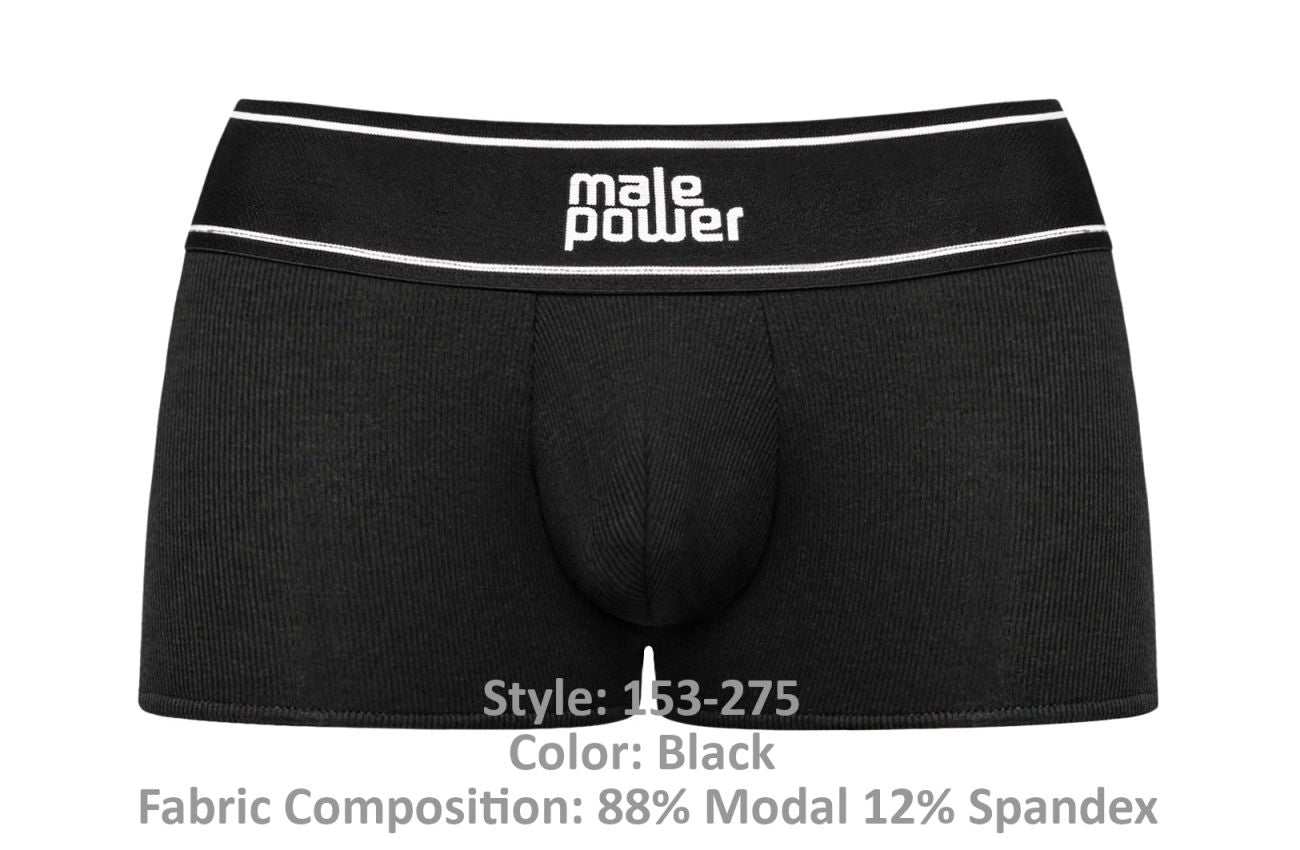 Male Power 153-275 Modal Rib Pouch Short Black