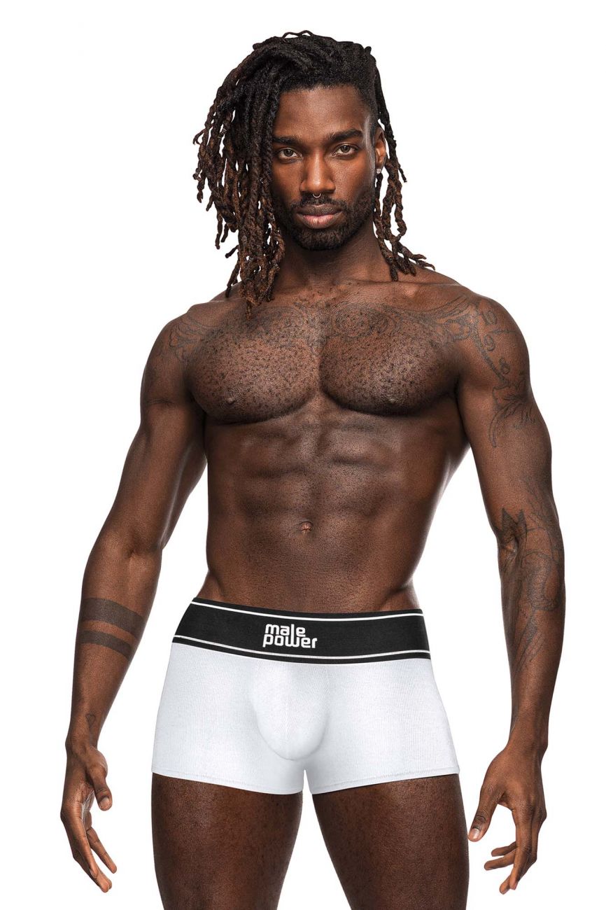 Male Power 153-275 Modal Rib Pouch Short White