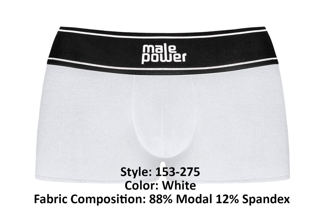 Male Power 153-275 Modal Rib Pouch Short White