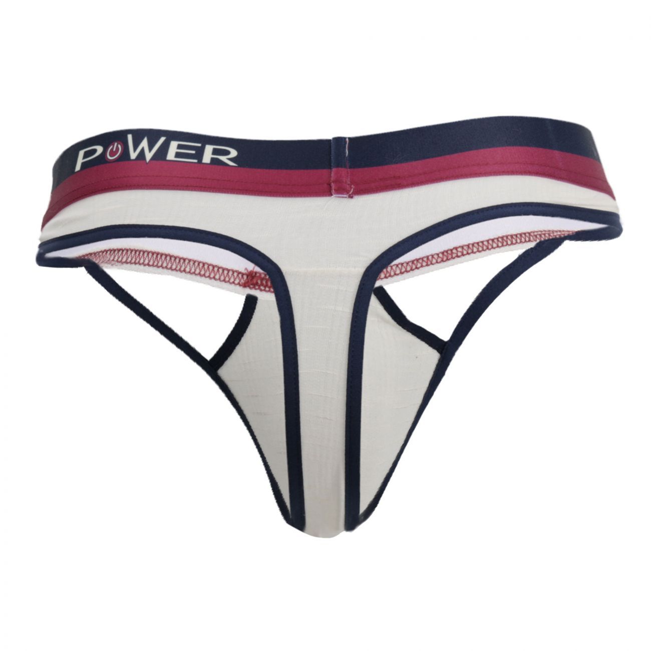 Male Power 237-246 French Terry Cutout Thongs Ivory