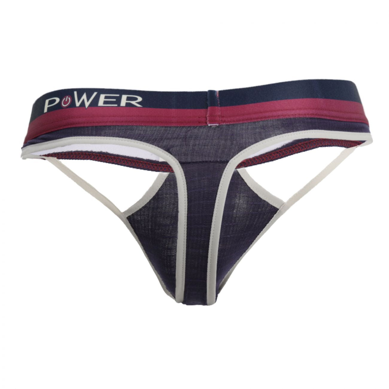 Male Power 237-246 French Terry Cutout Thongs Navy