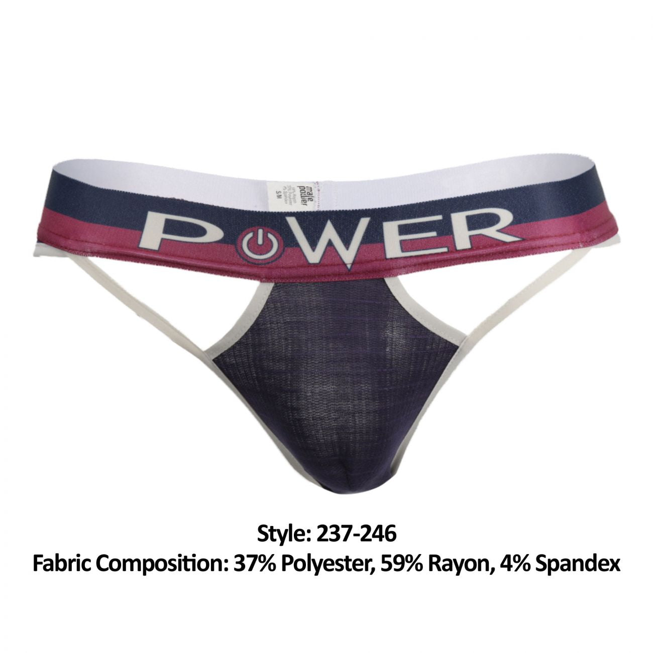 Male Power 237-246 French Terry Cutout Thongs Navy