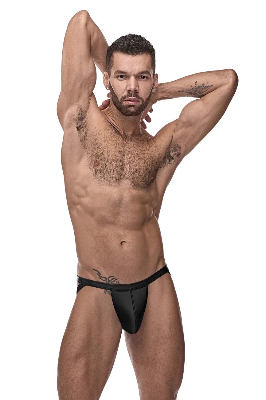 Male Power 352-261 Cage Matte Strappy Ring Jock Black