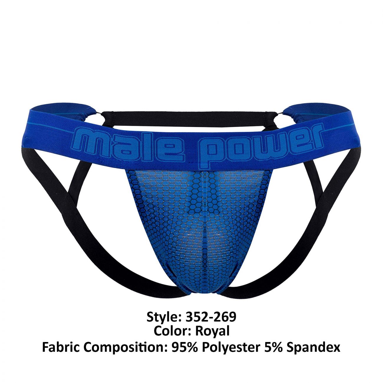 Male Power 352-269 Sexagon Strappy Ring Jock Royal