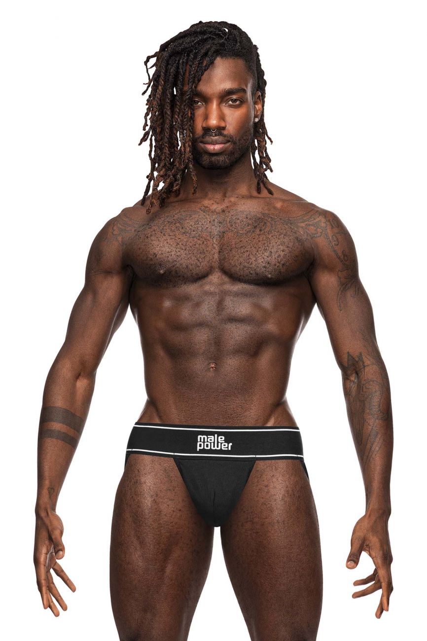 Male Power 390-275 Modal Rib Jockstrap Black