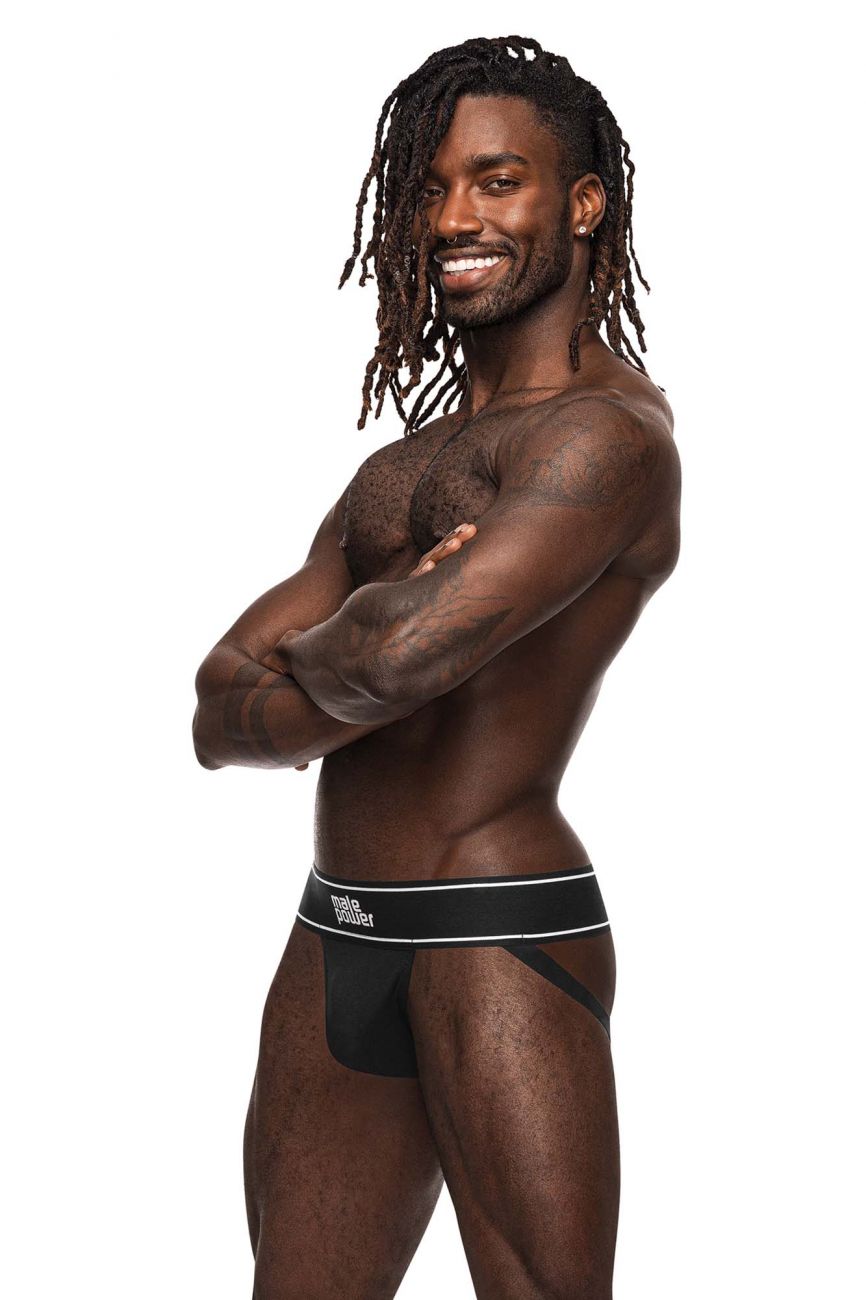Male Power 390-275 Modal Rib Jockstrap Black