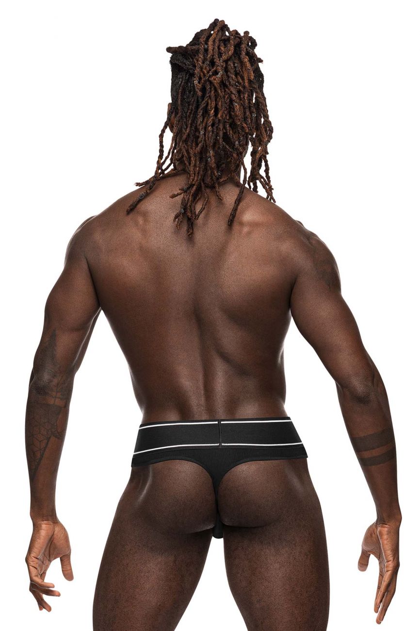 Male Power 442-275 Modal Rib Bong Thong Black