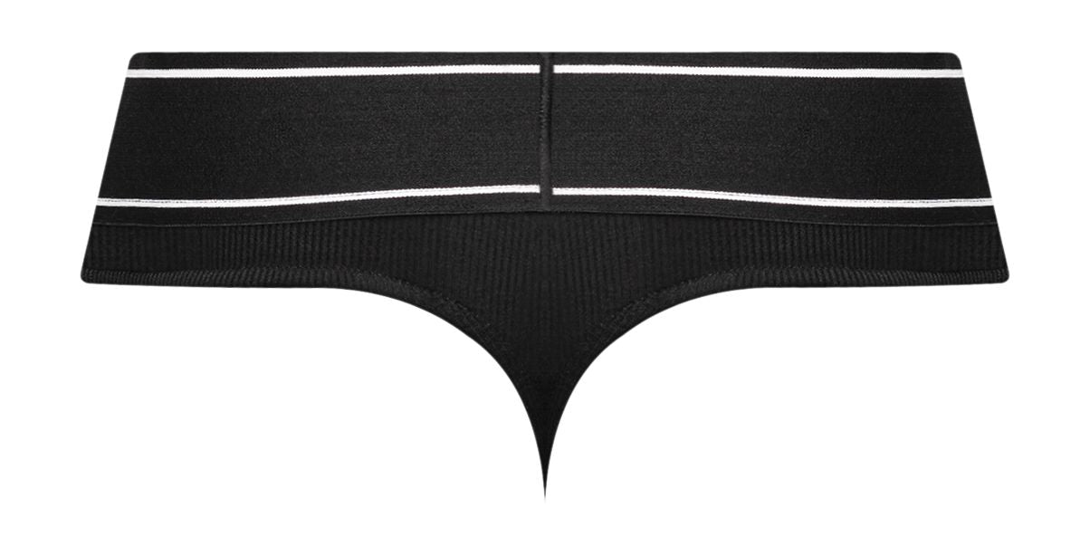 Male Power 442-275 Modal Rib Bong Thong Black