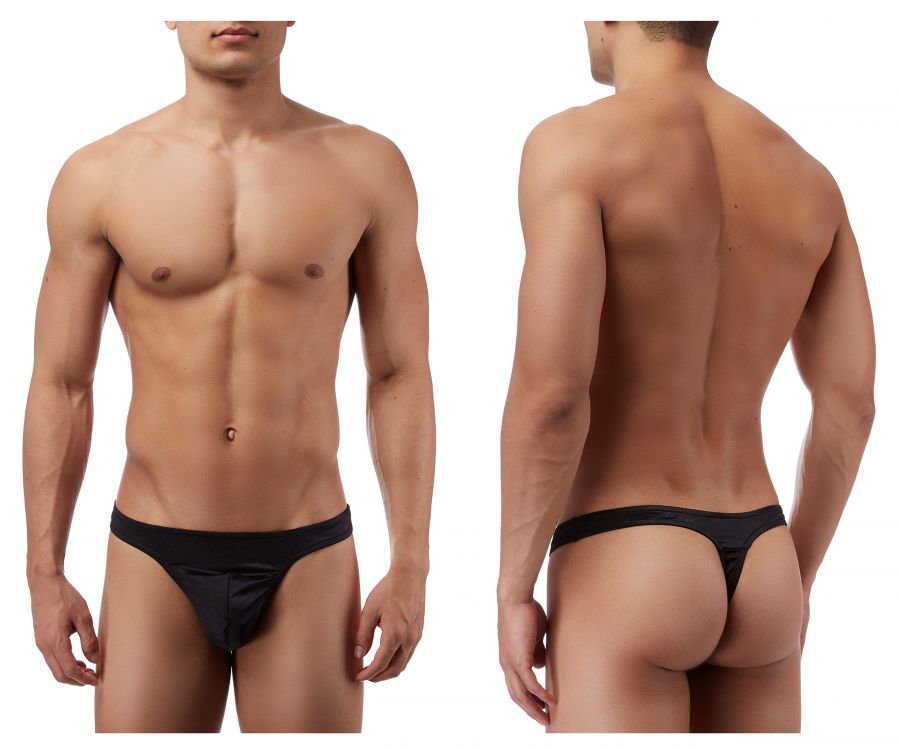 Male Power 442076 Satin Lycra Sexy Thong Black