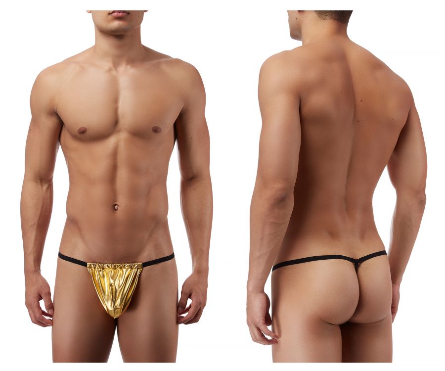 Male Power 450070 Heavy Metal Posing Strap Thong Gold