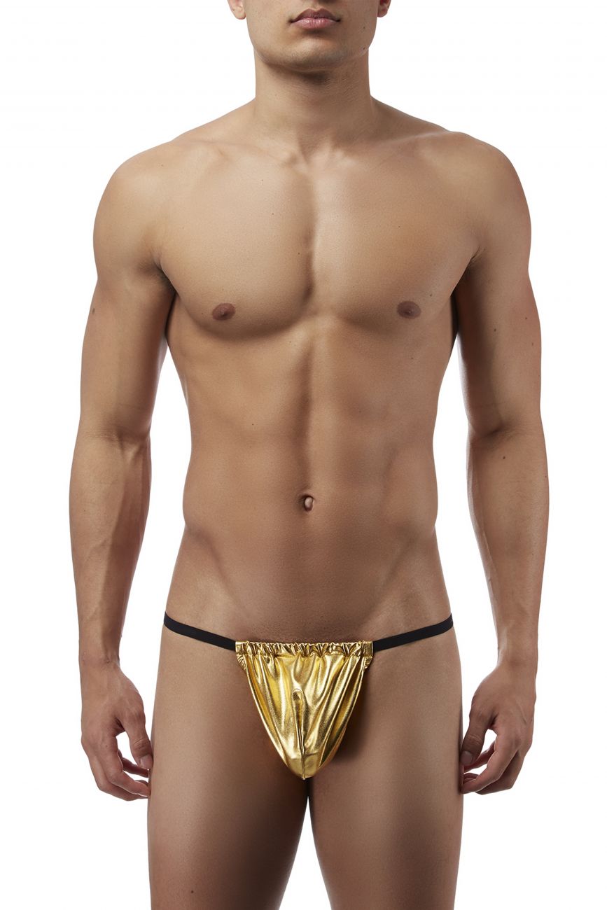 Male Power 450070 Heavy Metal Posing Strap Thong Gold