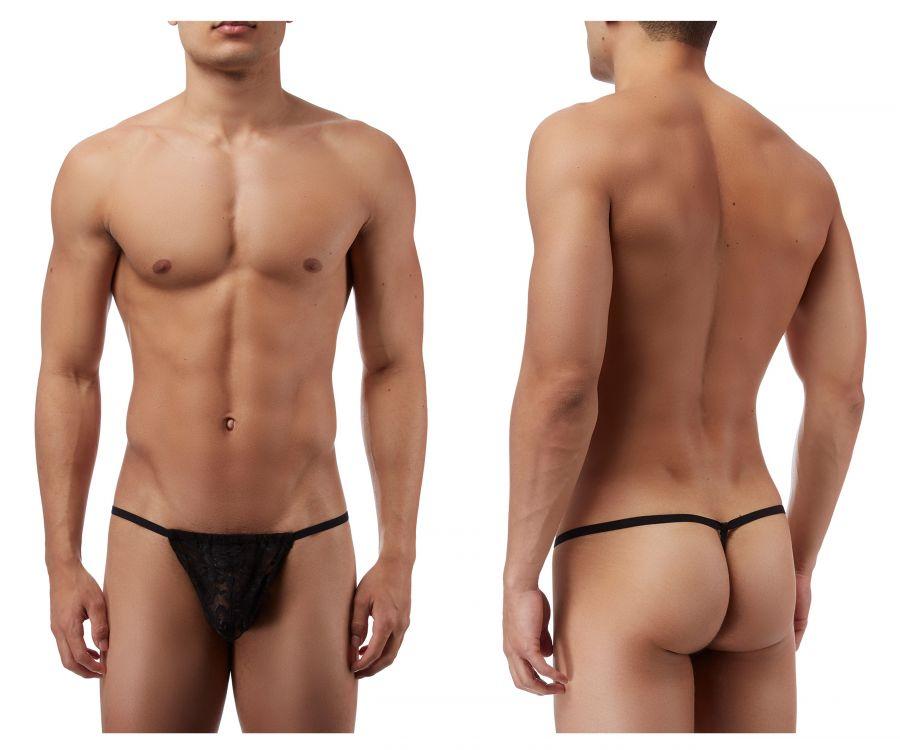 Male Power 450162 Stretch Lace Posing Strap Thong Black