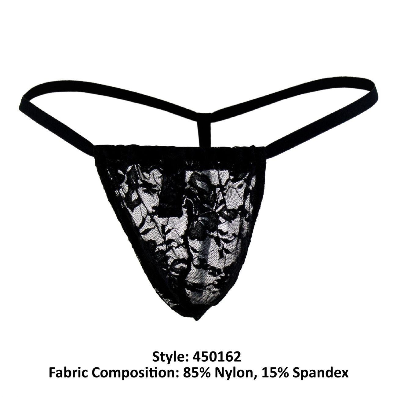 Male Power 450162 Stretch Lace Posing Strap Thong Black