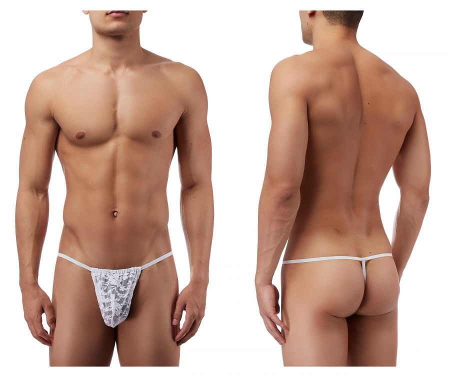 Male Power 450162 Stretch Lace Posing Strap Thong White