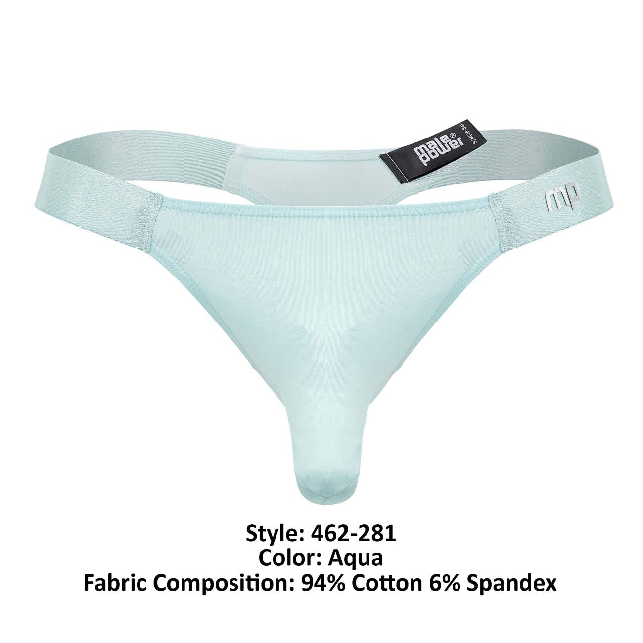 Male Power 462-281 Easy Breezy Thong Sleeve Aqua