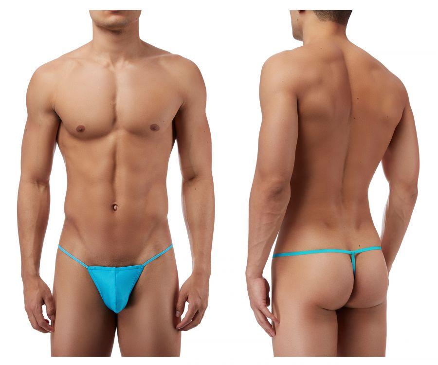 Male Power PAK870 Euro Male Spandex Pouch G String Blue
