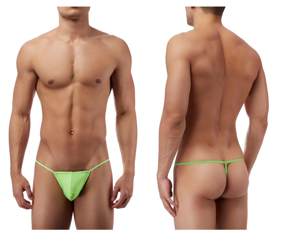 Male Power PAK870 Euro Male Spandex Pouch G String Lime