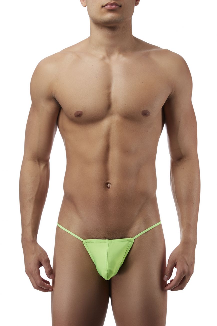 Male Power PAK870 Euro Male Spandex Pouch G String Lime