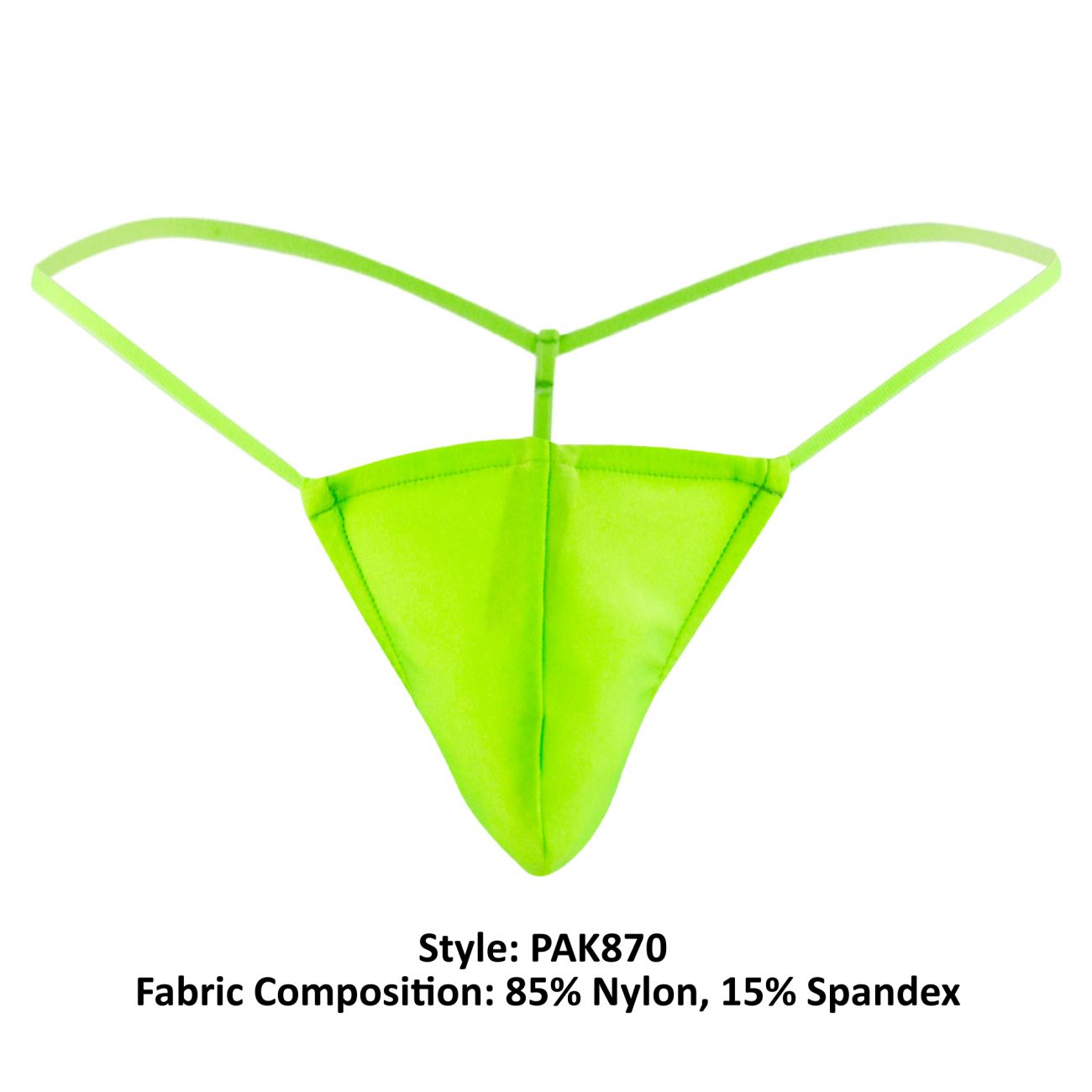 Male Power PAK870 Euro Male Spandex Pouch G String Lime