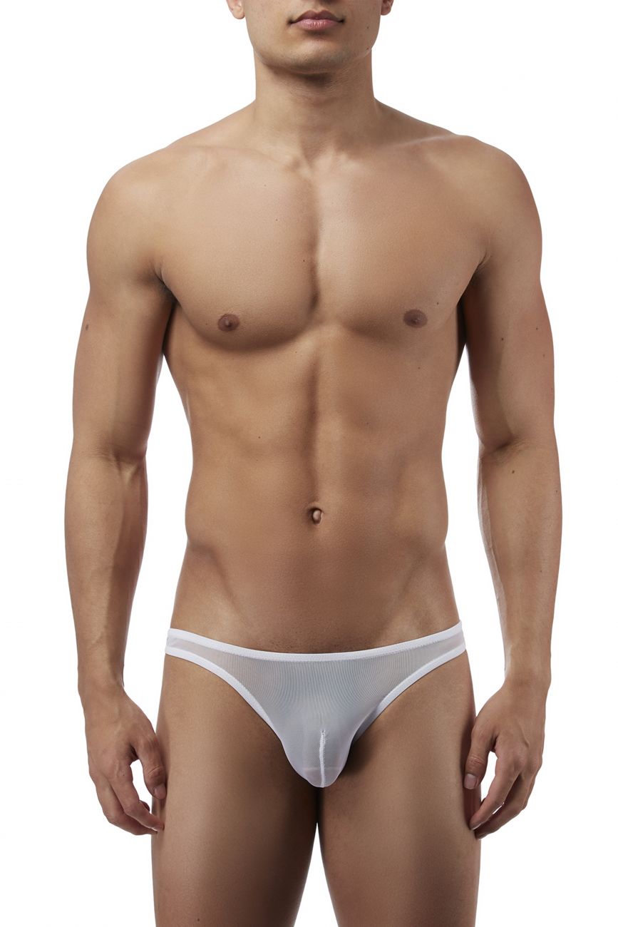 Male Power PAK881 Euro Male Mesh Brazilian Pouch Bikini White
