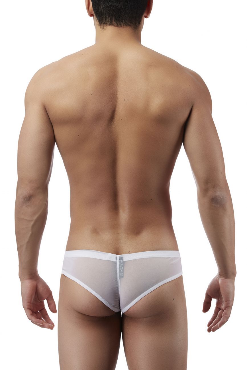 Male Power PAK883 Euro Male Mesh Shirred Pouch Manty Briefs White