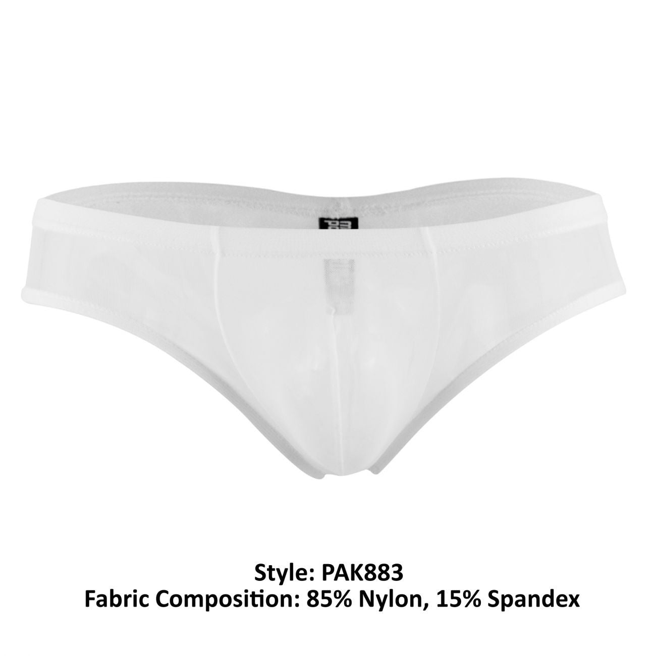 Male Power PAK883 Euro Male Mesh Shirred Pouch Manty Briefs White
