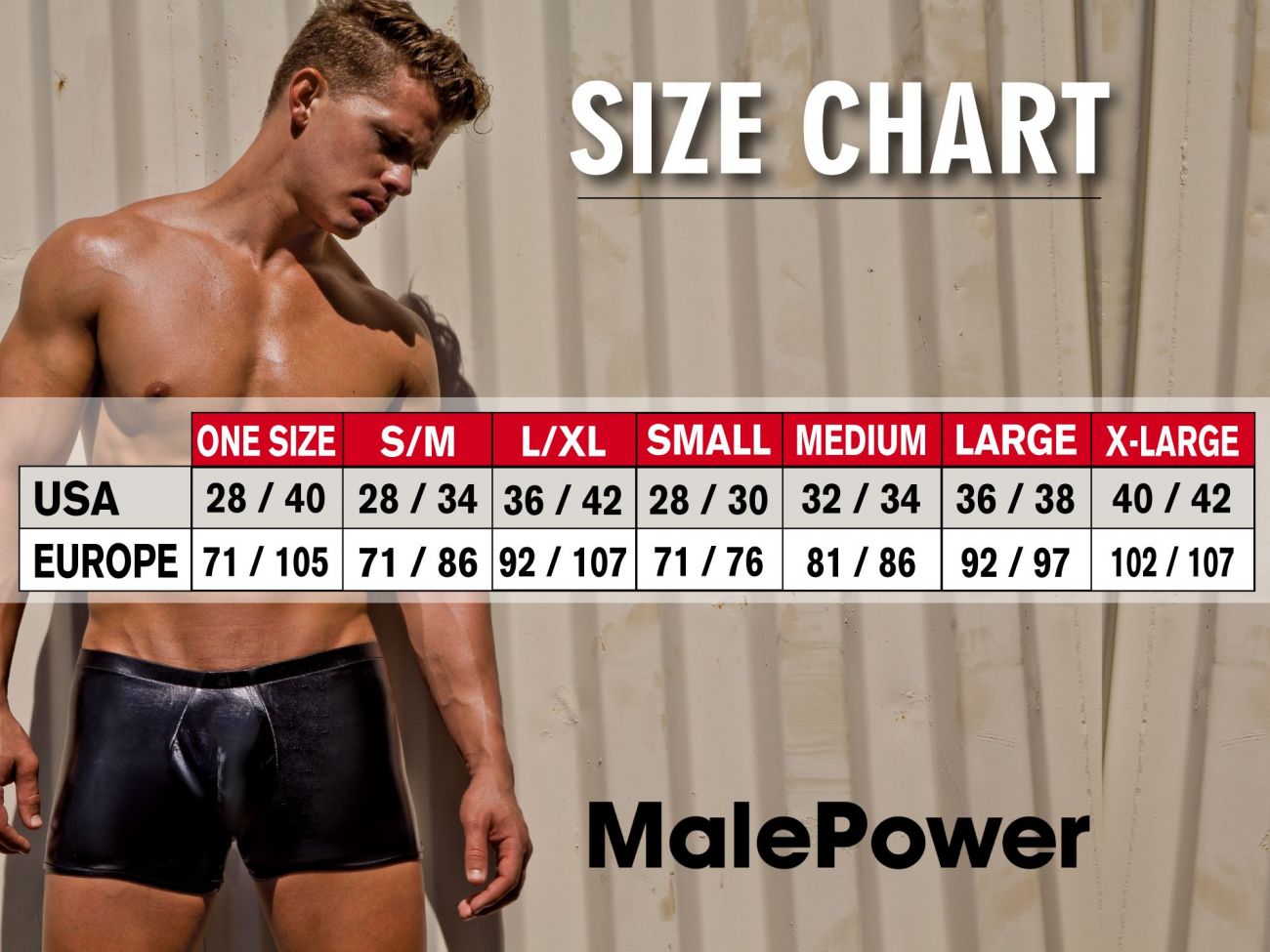 Male Power PAK871 Euro Male Spandex Brazilian Pouch Bikini Black