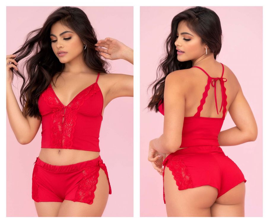 SALE - Mapale 7417 Two Piece Pajama Set. Top and Shorts Color Red