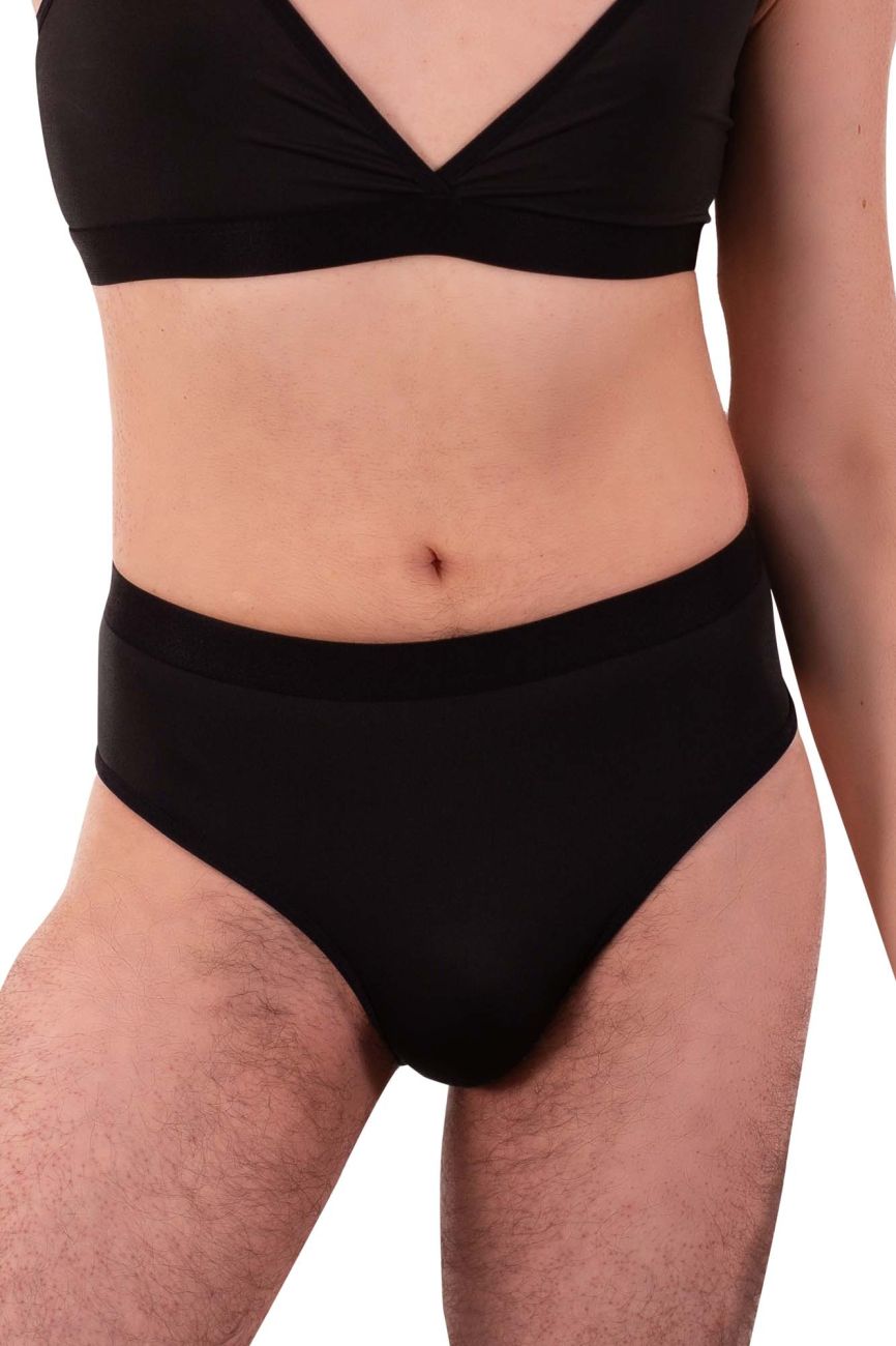 PLURAL PL004 Non-binary Underwear High Waisted Briefs Black